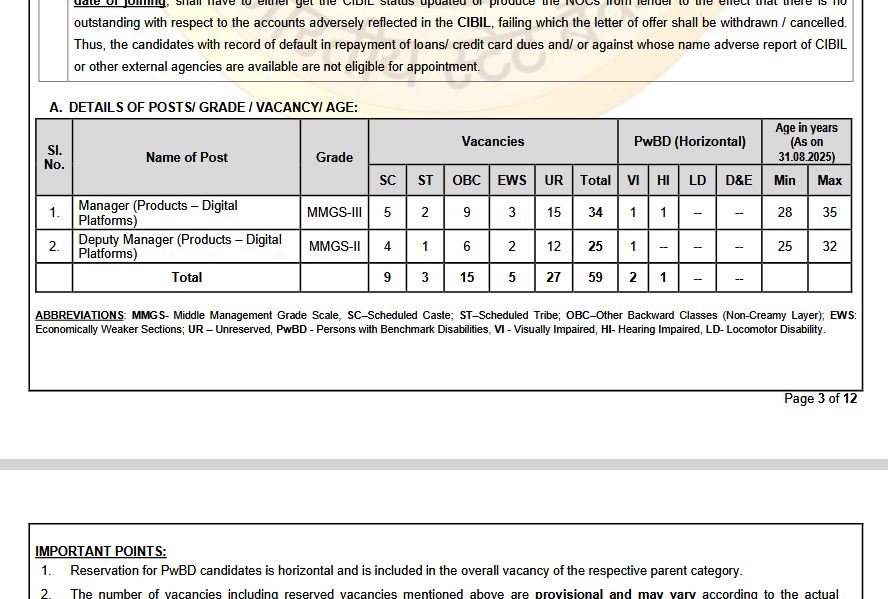 SBI Specialist Officers Recruitment 2025