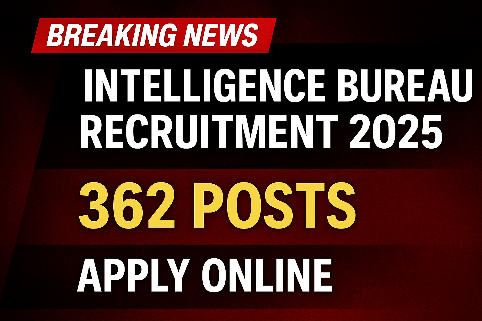 Intelligence Bureau (IB) MTS Recruitment 2025 — 362 Posts