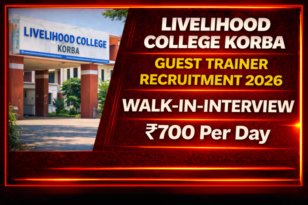 Livelihood College Korba Guest Trainer Recruitment 2026