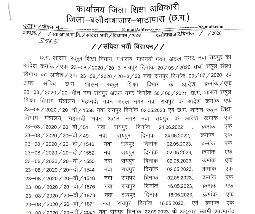 SAGES Balodabazar Recruitment 2026