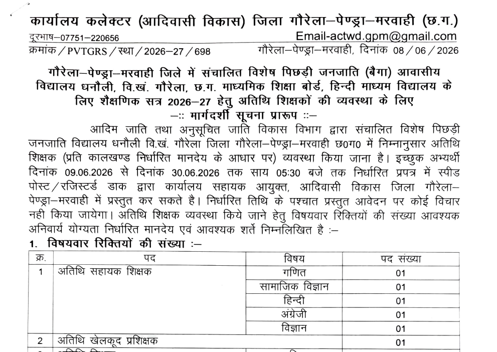 GPM Atithi Shikshak Recruitment 2026